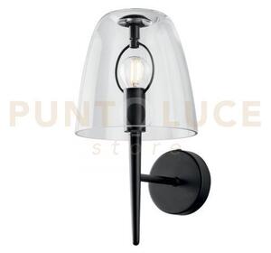 Applique a parete ares trasparente 1 luce attacco e14 10x22x33,7cm