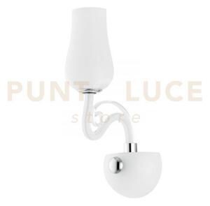 Applique a parete angel bianca e cromo 1 luce attacco e14 13x22x35c