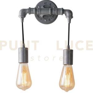 Applique a parete a parete amarcord zincata 2 luci attacco e27 23x8