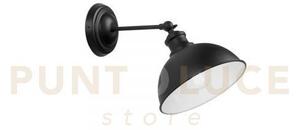Applique a parete charleston in metallo nera 1 luce attacco e27 20x