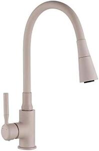 Rubinetto da cucina beige - Rubinetto per lavello - Accessori per cucina - Sistema di montaggio rapido - Tubi da 45 cm - Finitura beige opaca