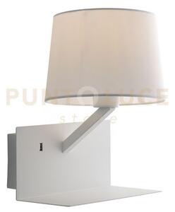 Applique a parete ciak bianca con usb 2a usb 2a con mensola 1 luce 