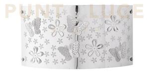 Applique a parete butterfly cromo 2 luci attacco e14 32x9x17cm