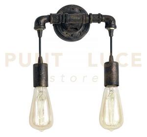Applique a parete a parete amarcord ruggine 2 luci attacco e27 23x8