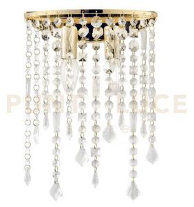Applique a parete breeze oro e cristalli k9 2 luci attacco e14 25x