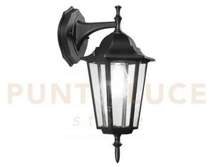 Applique down milano nera 1 luce attacco e27 ip44 17x20,8x36cm allu