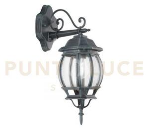 Applique down santiago nera e verde 1 luce attacco e27 ip44 15,5x25