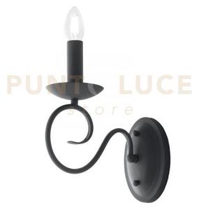 Applique a parete beatrice in metallo antracite 1 luce attacco e14 