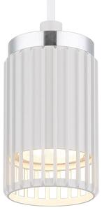 Lampada a sospensione, metallo cromato bianco, H 120 cm