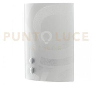 Applique a parete miro' bianca 1 luce attacco e27 23x9,4x23cm in vetro