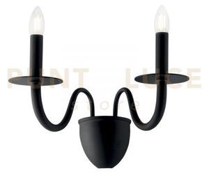 Applique a parete armstrong nera 2 luci attacco e14 45x26x36cm in m