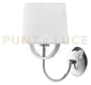 Applique a parete astoria cromo e bianco 1 luce attacco e27 18x27,5