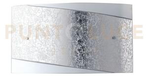 Applique a parete paris bianca e silver 2 luci attacco e27 35x8,3x2