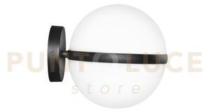 Applique orbit nera 1 luce attacco e27 ip44 23,5x20,5cm base in all