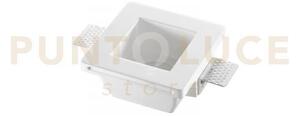 Incasso snow bianco quadrato 1 luce attacco gu10 12x12x6cm in gesso