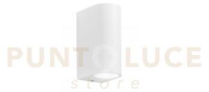 Applique biemissione one bianca 2 luci attacco gu10 ip54 6,7x9,3x13cm