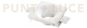 Incasso senso bianco 1 luce attacco gu10 12x12x4cm in gesso vernici