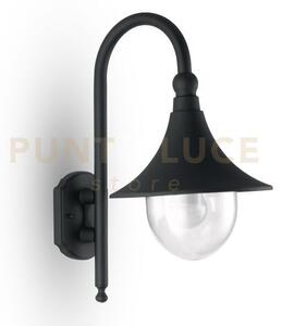 Applique pavia nera 1 luce attacco e27 ip44 26x34x48cm in alluminio