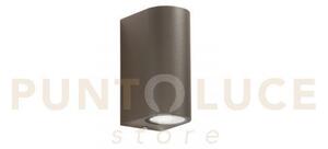 Applique biemissione one corten 2 luci attacco gu10 ip54 6,7x9,3x13cm