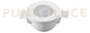 Incasso snow bianco tondo 1 luce attacco gu10 12x6cm in gesso verni