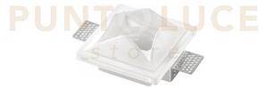 Incasso brick bianco 1 luce attacco gu10 12x12x7cm in gesso vernici