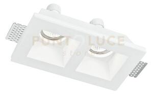Incasso ghost bianco 2 luci attacco gu10 21,4x11,8x5,5cm in gesso v