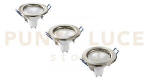 Kit 3 pezzi incassi led matrix nikel 3 luci attacco gu10 5w 430lm 3