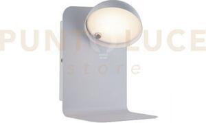 Applique a parete led boing orientabile bianca con usb 2a 5w 500lm 