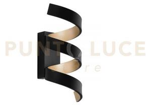 Applique a parete led helix spirale nera e oro 9w 720lm 3000k 10x13