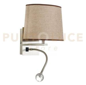 Applique a parete led + 1 luce attacco e14 helly ovale ecru' 3w 60l