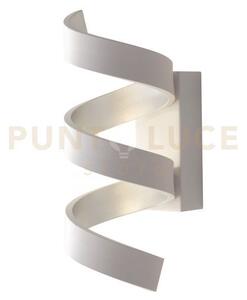 Applique a parete led helix spirale bianca e argento 9w 720lm 4000k