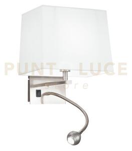 Applique a parete led + 1 luce attacco e14 helly piramidale bianca 