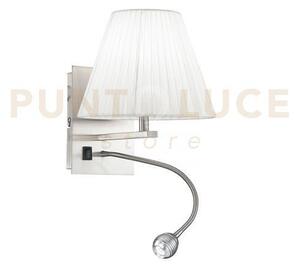 Applique a parete led + 1 luce attacco e14 helly tonda bianca 3w 60