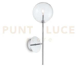 Equinoxe applique a parete cromo e trasparente in vetro 1 luce atta