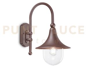 Cima applique da esterni ip43 1 luce attacco e27 alluminio coffee