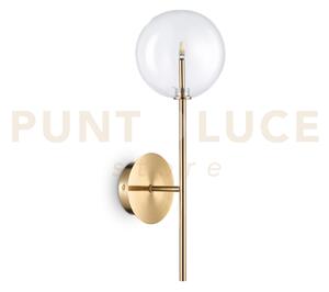 Equinoxe applique a parete ottone antico e trasparente in vetro 1 l