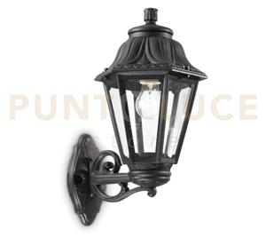 Dafne applique a parete nero 1 luce attacco e27 h.45cm vetro antigi