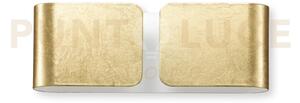 Clip applique in metallo e vetro color oro 2 luci attacco g9 biemis