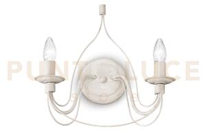 Corte applique a parete bianco antichizzato 2 luci attacco e14