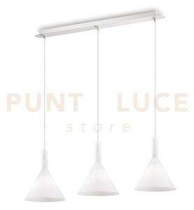 Cocktail sospensione in metallo color bianco 3 luci attacco e14 d.82cm