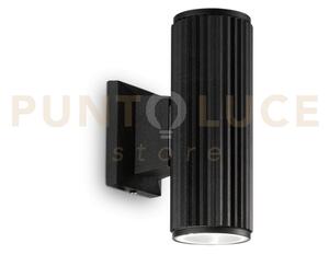 Base applique 18cm doppia emissione 2 luci attacco gu10 ip44 nero