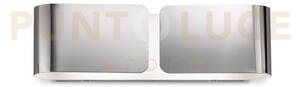 Clip applique in metallo color cromo 2 luci attacco e27 biemissione