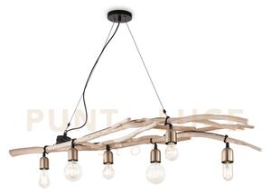 Driftwood lampadario sospeso in legno naturale 6 luci attacco e27