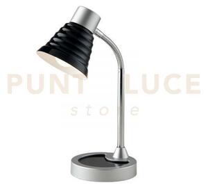 Lampada da scrivania leonardo nera 1 luce attacco e14 13x39cm