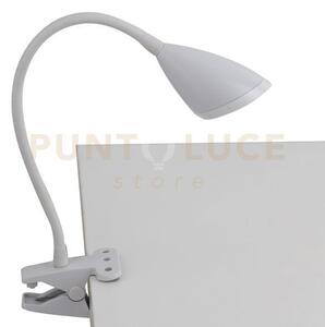 Lampada da lettura led hegel bianca con pinza 3,7w 450lm 4000k 9,5x
