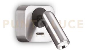 Bean applique a parete led 3000k 3w 200 lm nickel con interruttor
