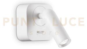 Bean applique a parete led 3000k 3w 200 lm bianco con interruttor