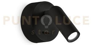Bean applique a parete led 3000k 3w 200 lm nero con interruttore