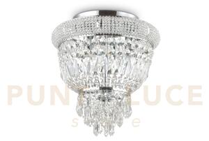 Dubai lampadario da soffitto cromo con cristalli molati 3 luci atta