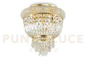 Dubai lampadario da soffitto ottone con cristalli molati 3 luci att